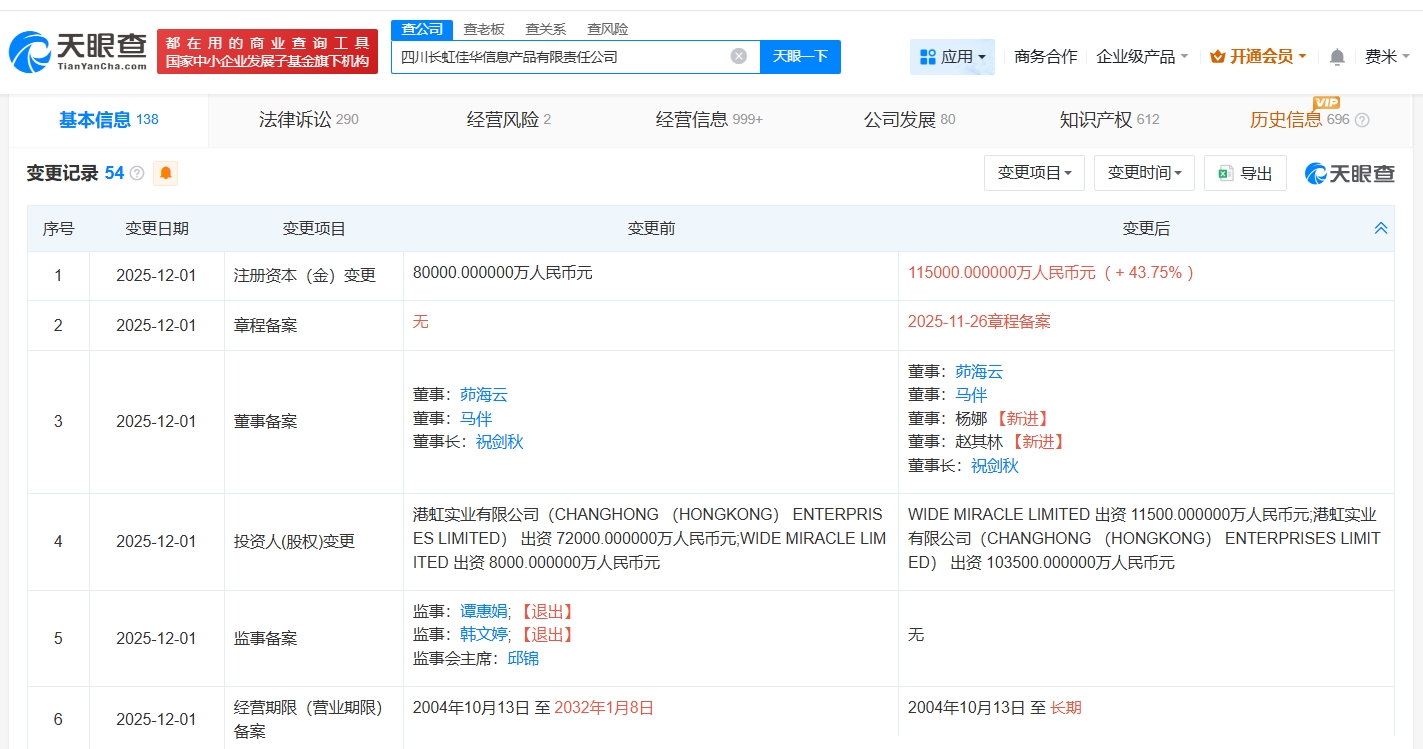 四川長虹佳華增資至11.5億元，軟硬件批發(fā)業(yè)務(wù)再添強勁動力